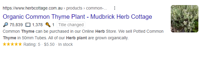 Schema Markup Implemented HerbCottage.com.au
