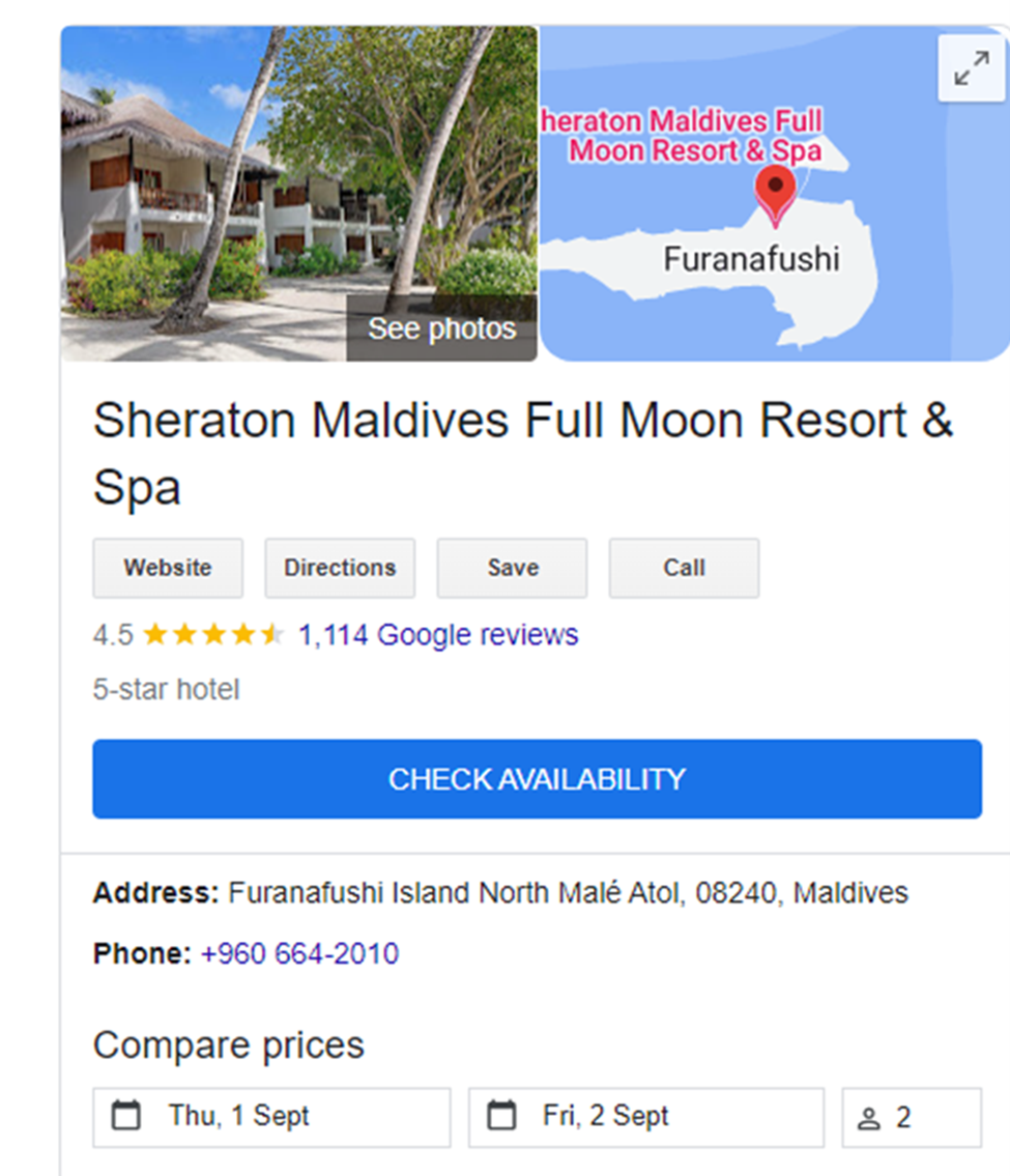 Sheraton Maldives Full Moon Resort & Spa GBP listing