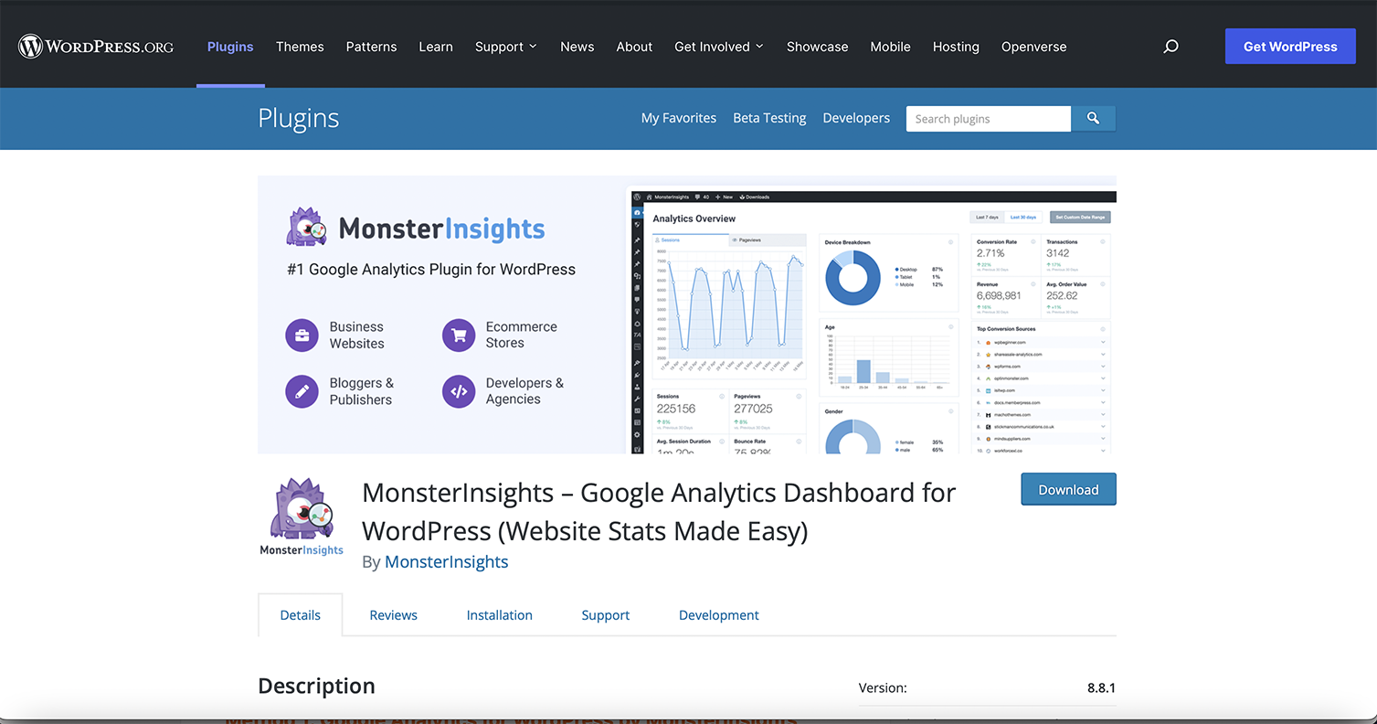 MonsterInsights plugin