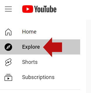 Screenshot of YouTube Navigation