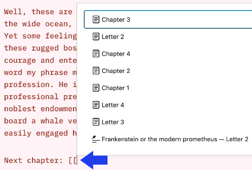 Screenshot of Gutenberg Link Autocomplete in Blocks