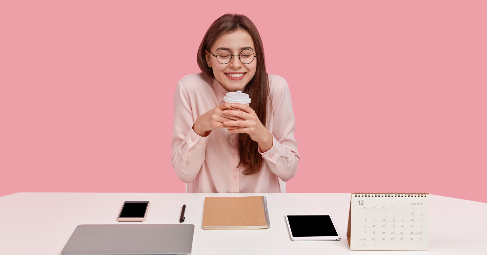 Woman loving her coffee