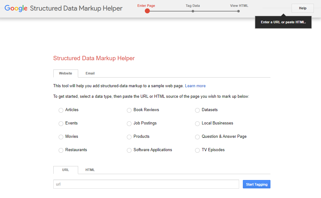 Google's Structured Data Markup Helper