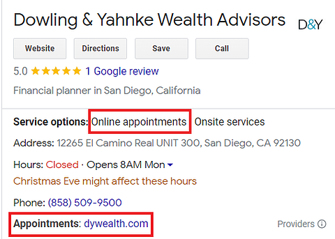 Financial vertical appointment booking example