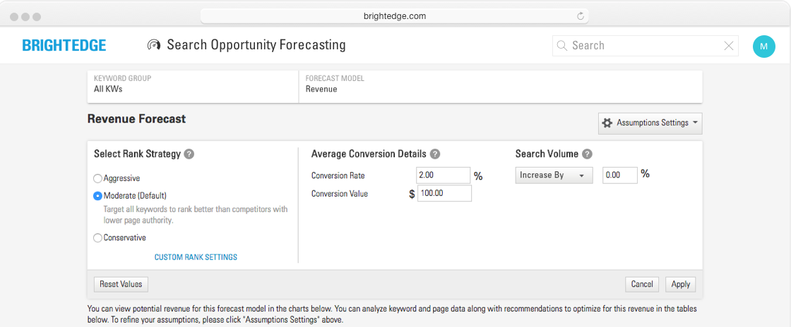 BrightEdge Search Opportunity Forecasting