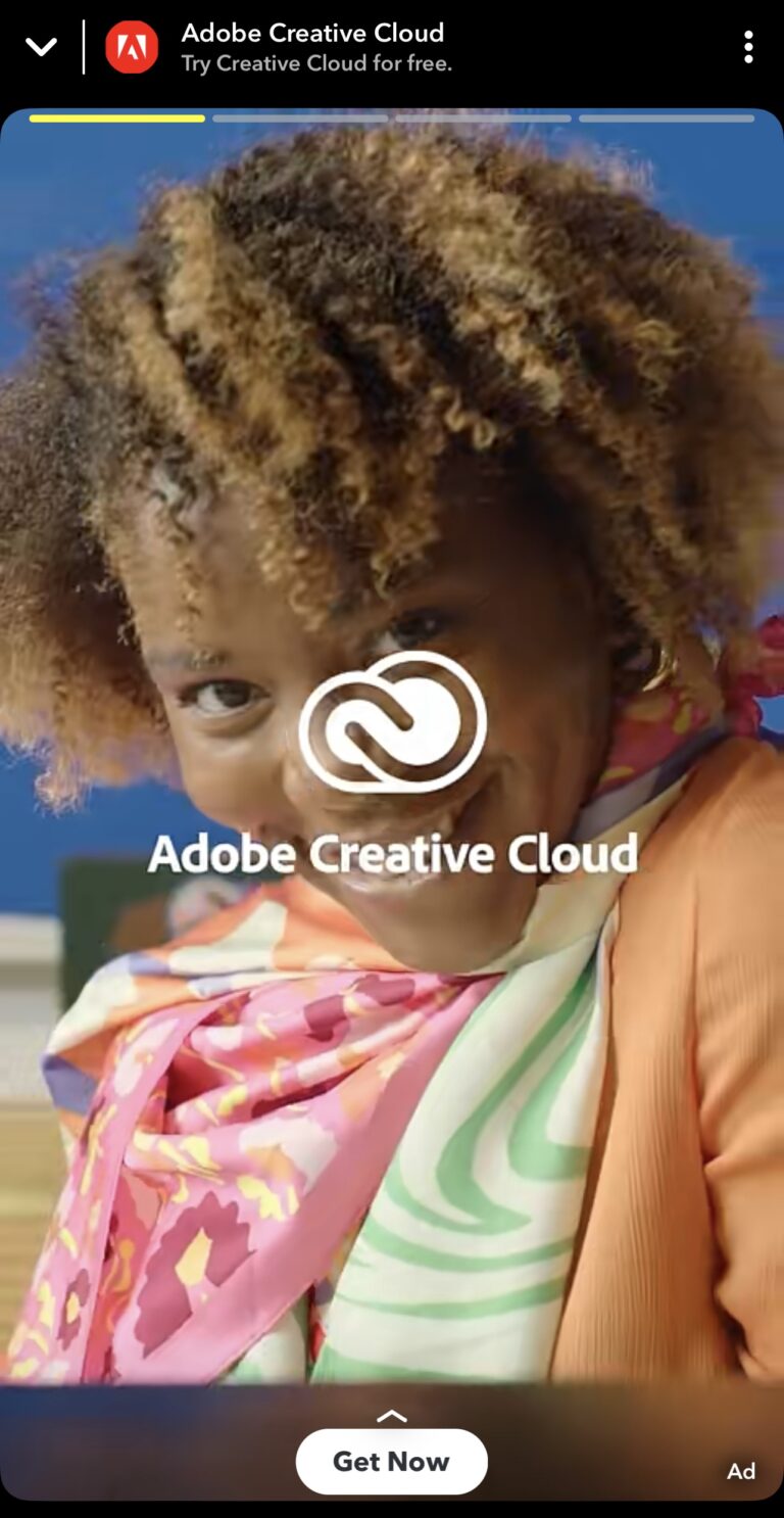 Snapchat Advertising Example from Adobe