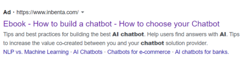 how to built a chatbot google search result