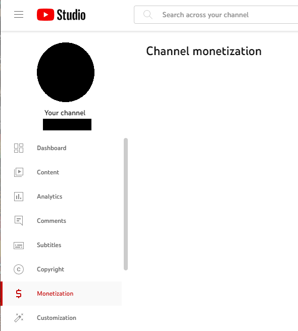 Channel monetization on YouTube