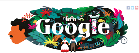 Google doodle pour Gabriel Garcia Marquez