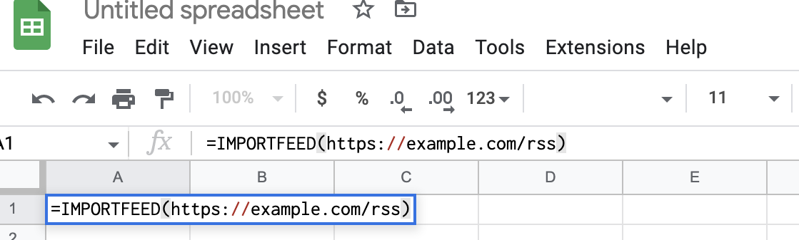 Importing rss feeds into google sheets for excel