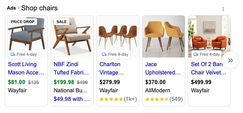 google hunt  ads effect   for chairs