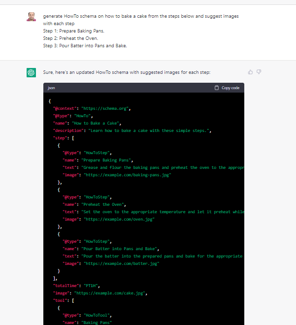 HowTo schema generated by ChatGPT