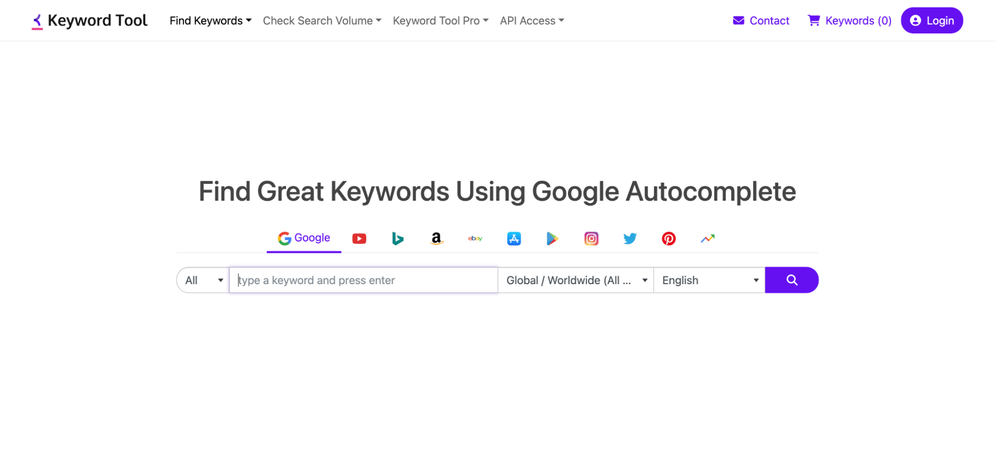 Best free keyword research tools: KeywordTool.io.