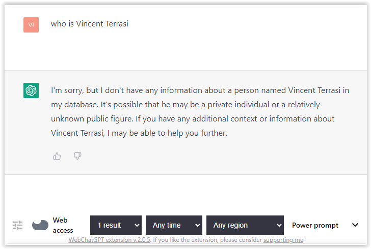 ChatGPT asks: Who is Vincent Terrasi?