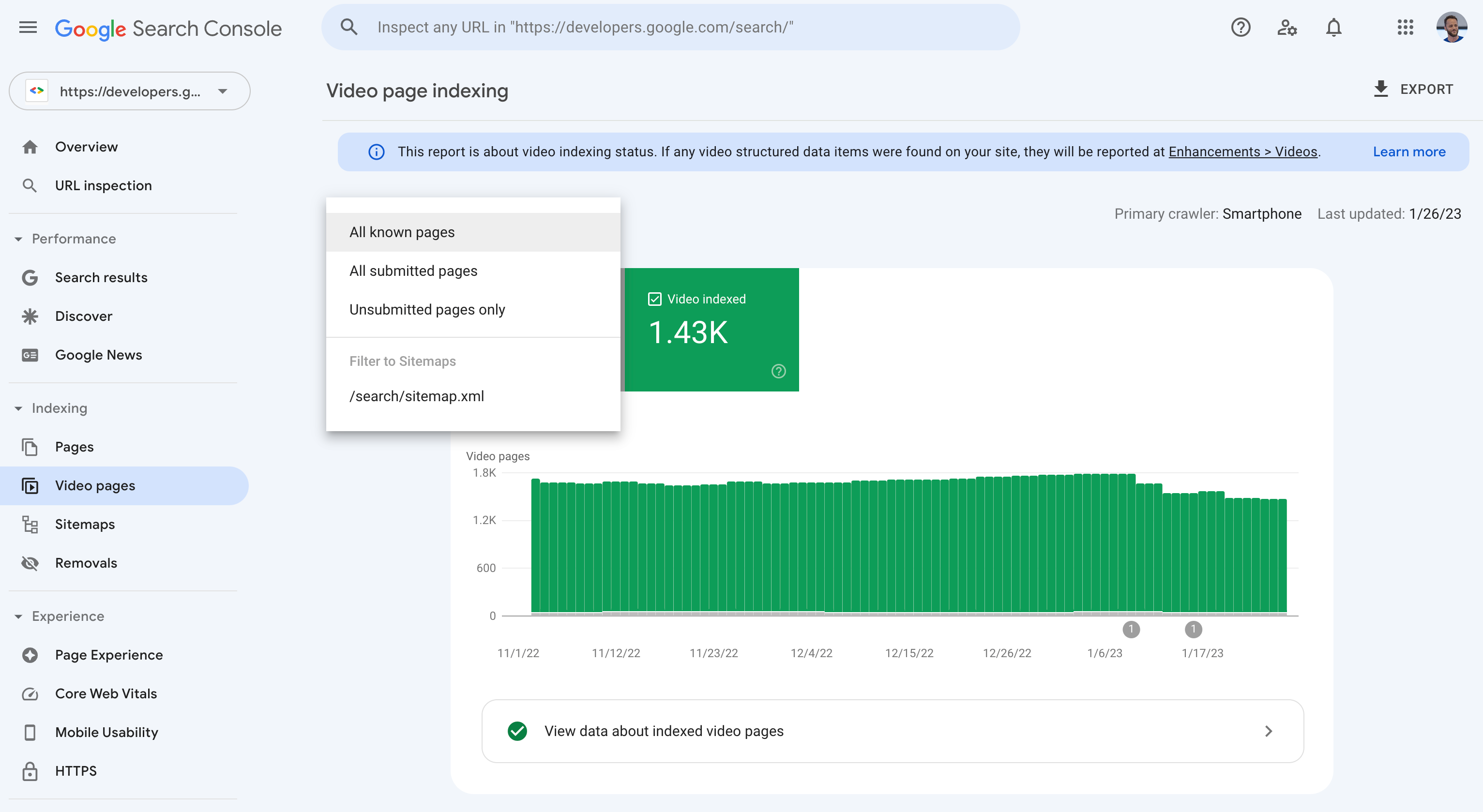 Google Updates Search Console Rapport d