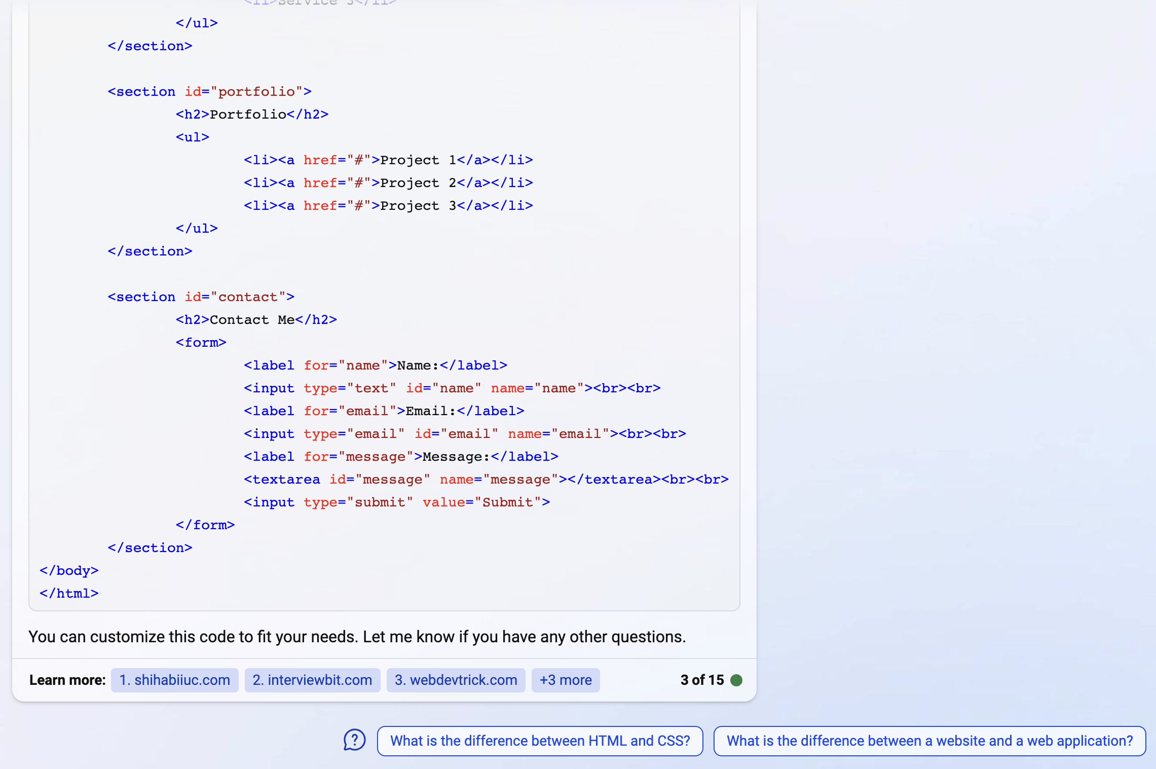 bing html one page website code 642317a94a1f6 sej - ChatGPT, Bing, Bard, Or Claude: Generative AI Chatbot Comparison