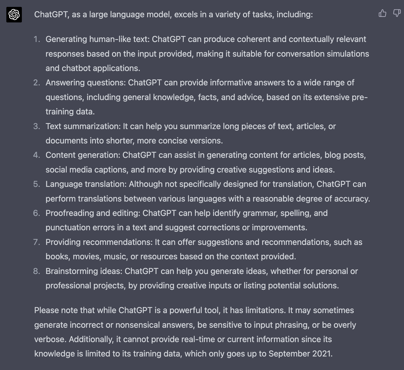 Capacidades principales de chatgpt