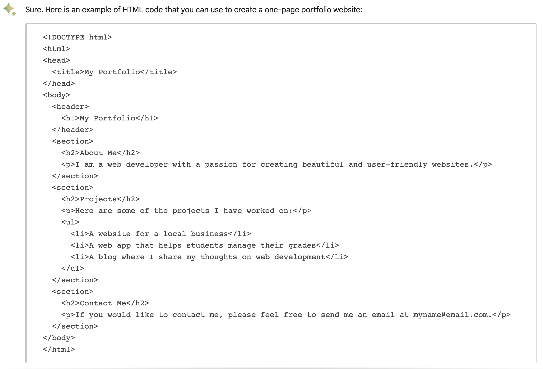 google bard one page website html code 64231831add04 sej - ChatGPT, Bing, Bard, Or Claude: Generative AI Chatbot Comparison