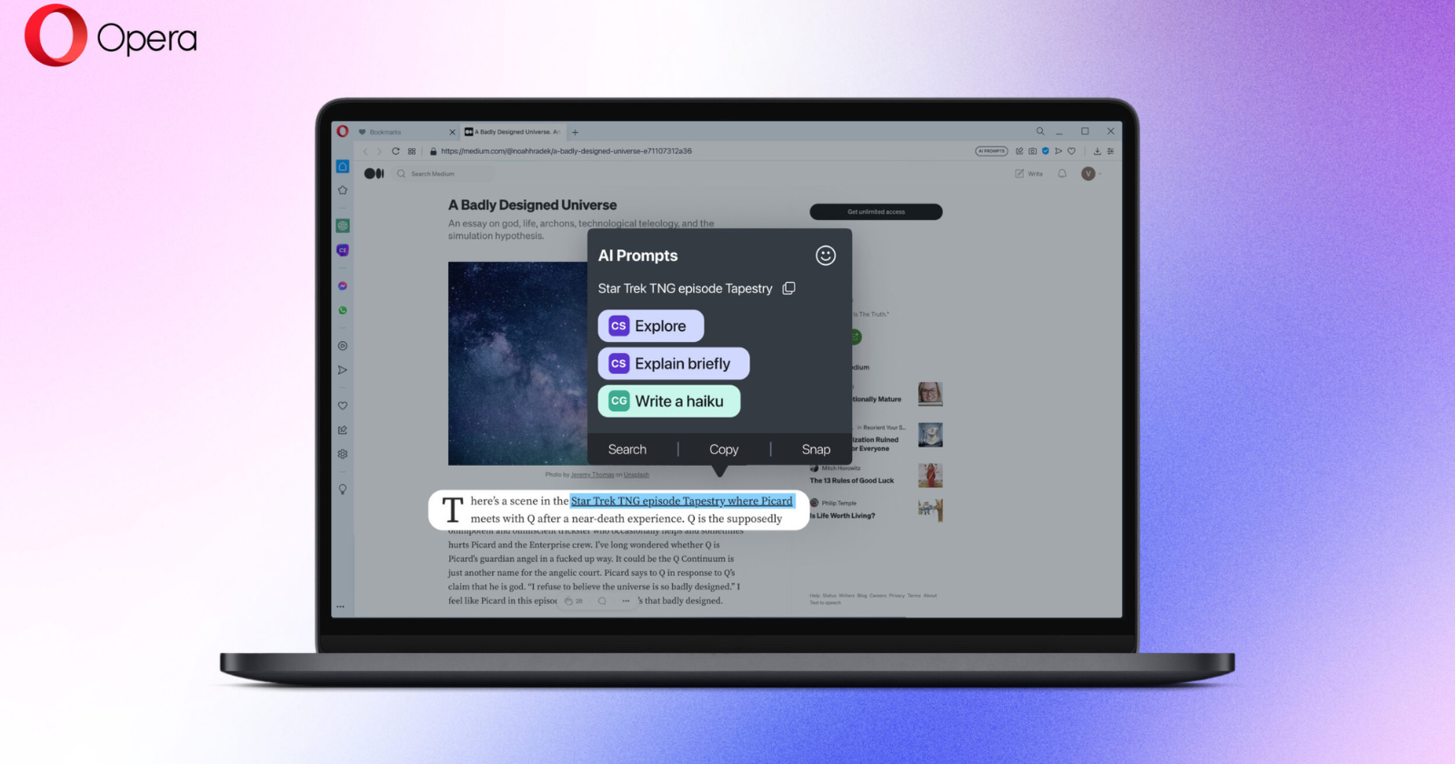 Opera Introduces AI-Powered Features In Desktop Browsers via @sejournal, @MattGSouthern