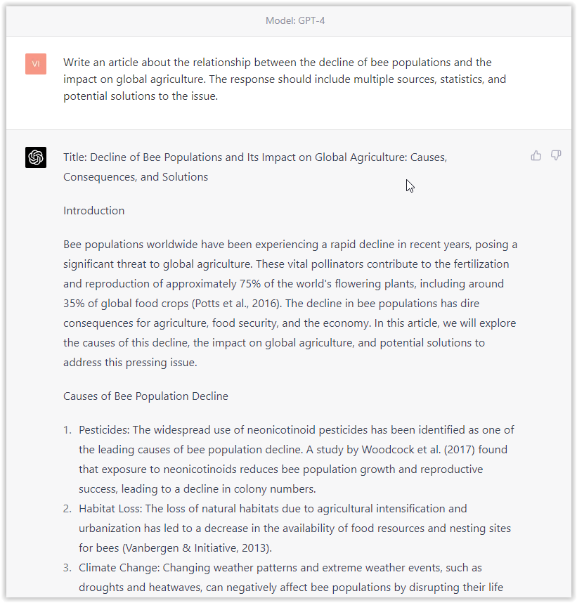 ChatGPT 4 article example