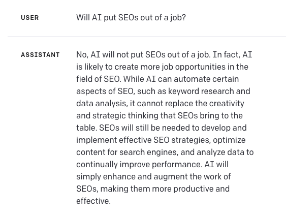 screenshot 2023 03 07 at 1.23.19 pm 64078b9338b65 sej e1678348531654 - Will AI Kill SEO? We Asked ChatGPT (Festive Flashback)