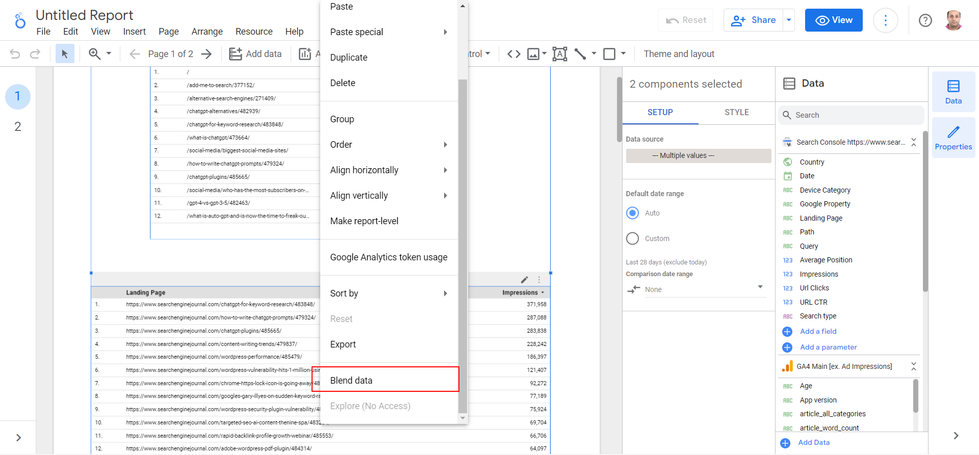 blend data dialog 645a6ecfa8678 sej - How To Blend Data In Looker Studio With Practical Examples