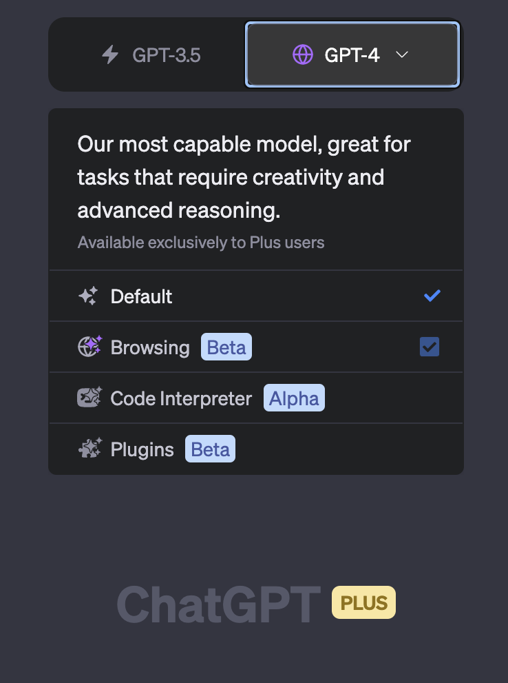 ChatGPT plugins and web browsing beta rollout for Plus users