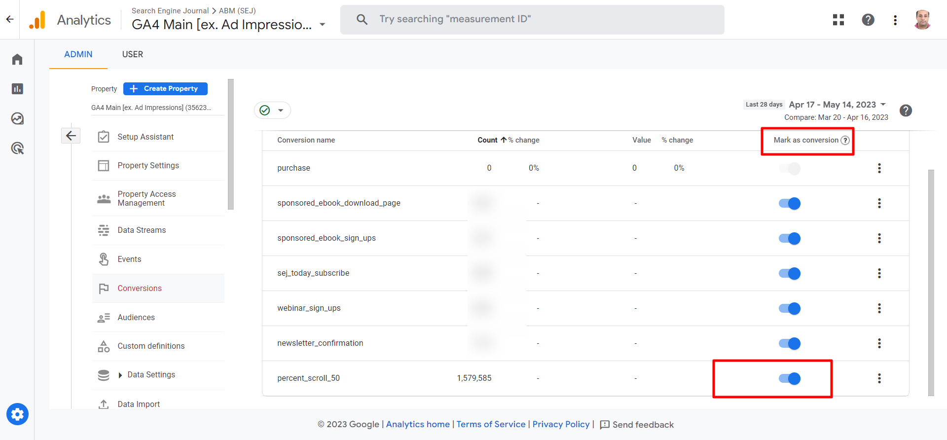 conversions 64626239ec897 sej - How To Set Up Scroll Depth Tracking In GA4