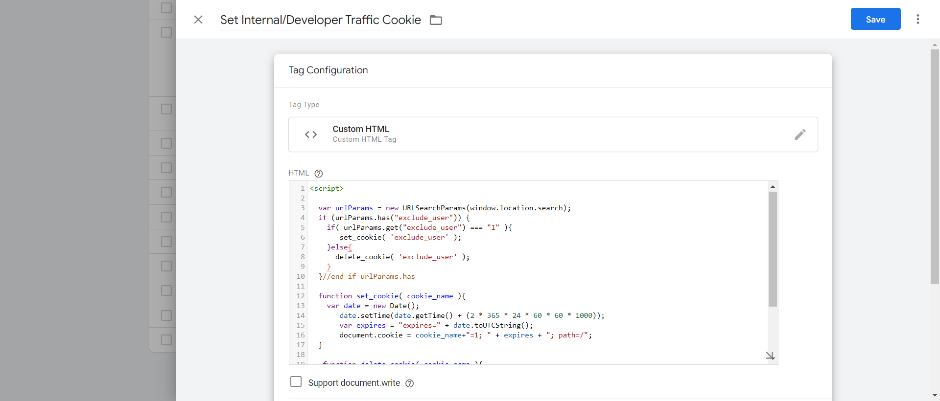 Custom HTML tag in GTM