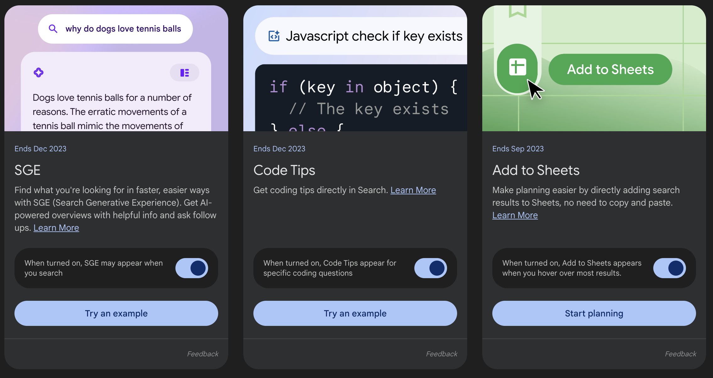 google search labs experiments sge code tips add to sheets 647145daafb81 sej - Google Search Generative Experience: A Look At SGE With 12 AI Overviews