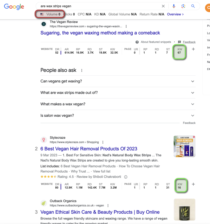 hair removal serp results 64678e6b71296 sej - Tangential SEO: Finding Keywords for Content No One Else Has