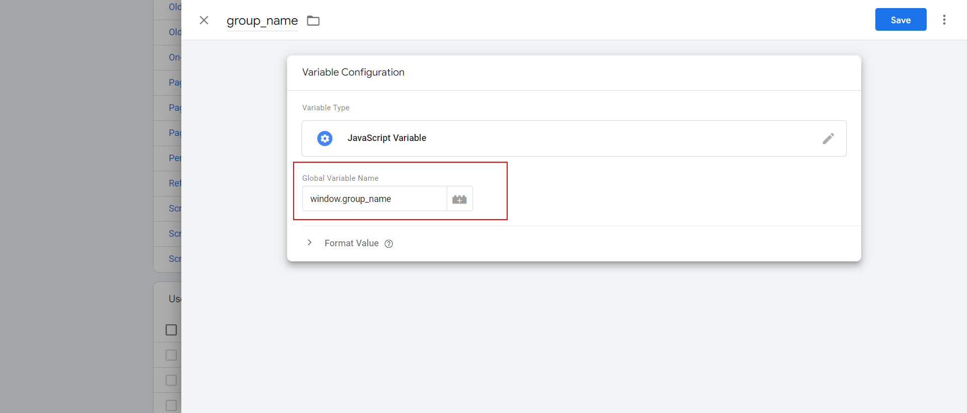 Global JavaScript variable