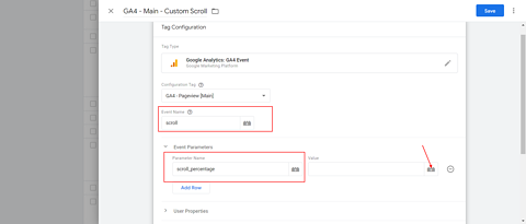 scroll event wtih percent paramter 1 64623d3809b2f sej 480x205 - How To Set Up Scroll Depth Tracking In GA4