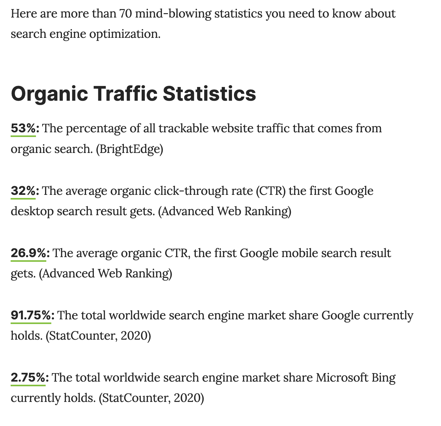 search engine journal statistical roundup article
