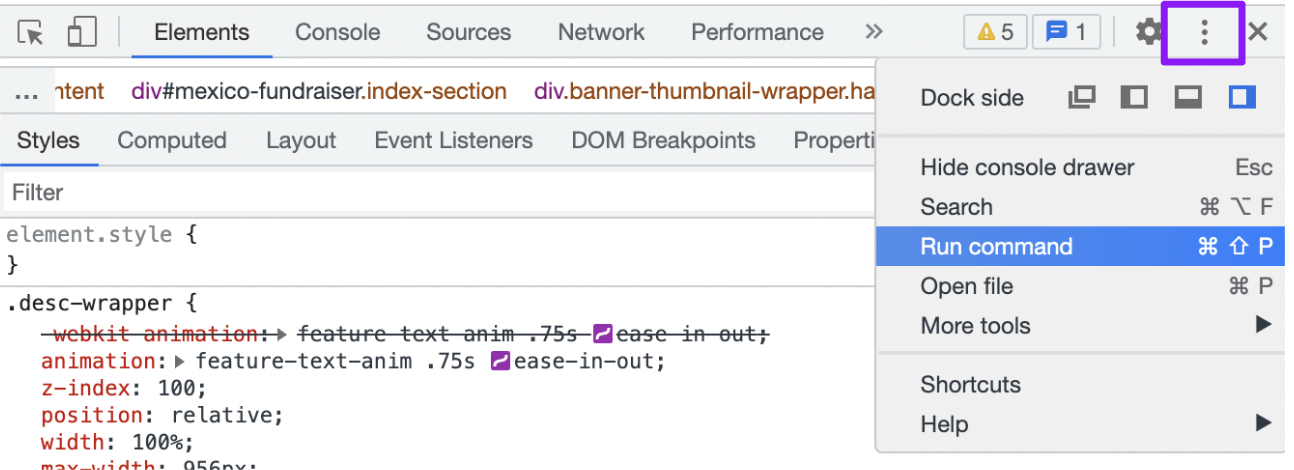 28 run command 64a29780be56a sej - Using Chrome DevTools To Diagnose Site Issues In An Audit