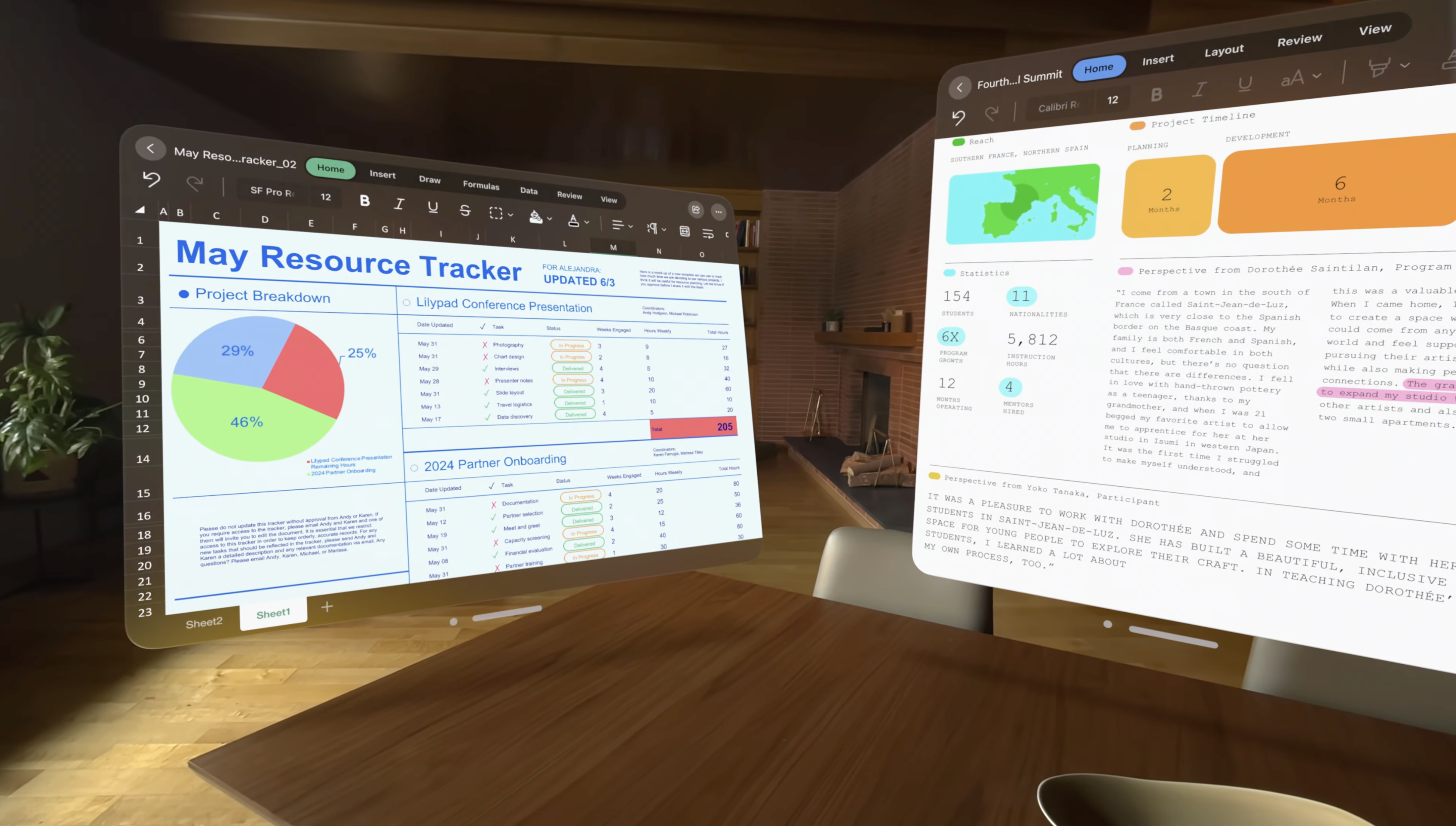 apple vision pro augmented reality workflow microsoft excel
