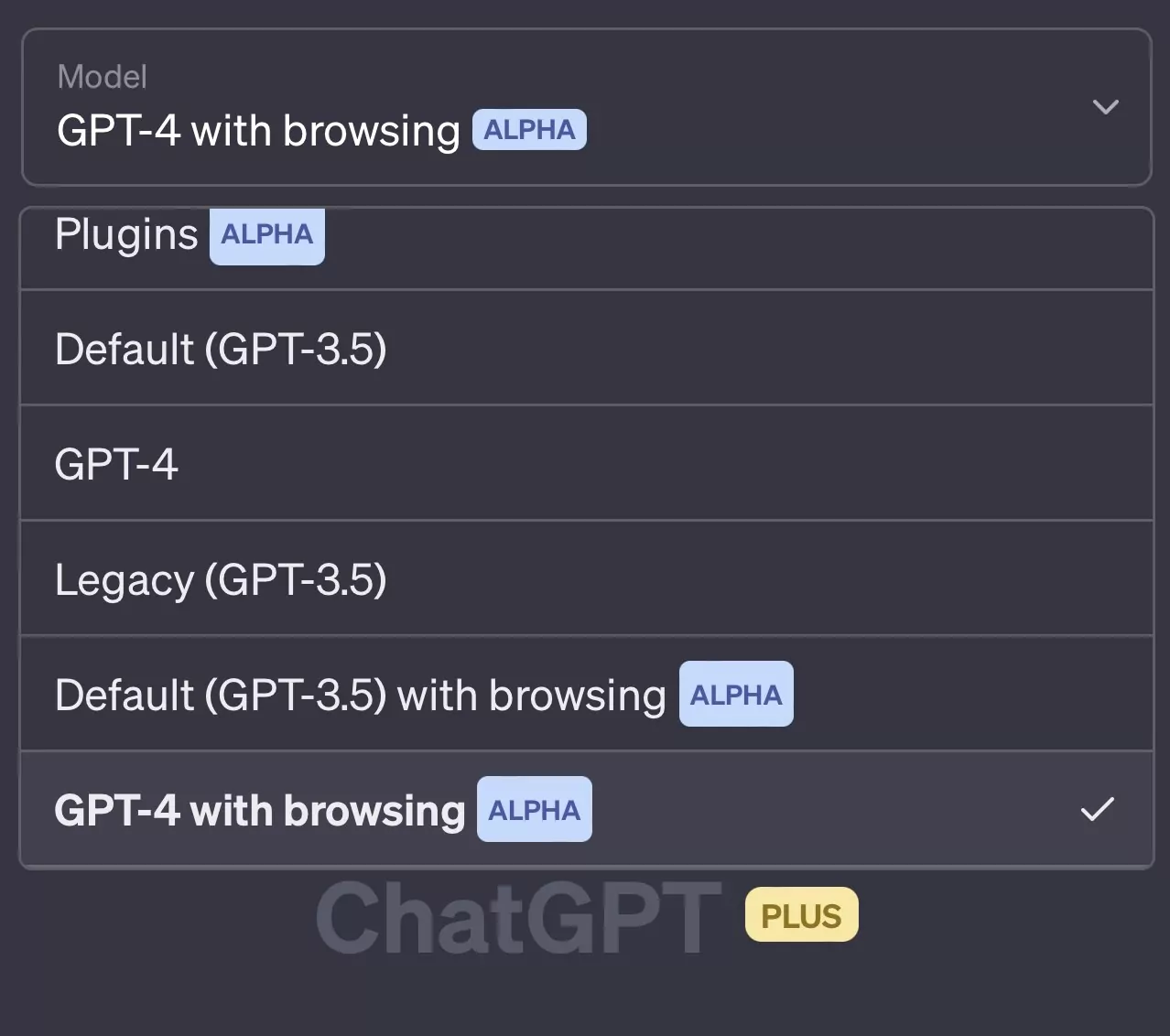 chatgpt gpt 4 alpha plugins web browsing menu 647a7df3dbad6 sej e1685749285564 - History Of ChatGPT: A Timeline Of The Meteoric Rise Of Generative AI Chatbots