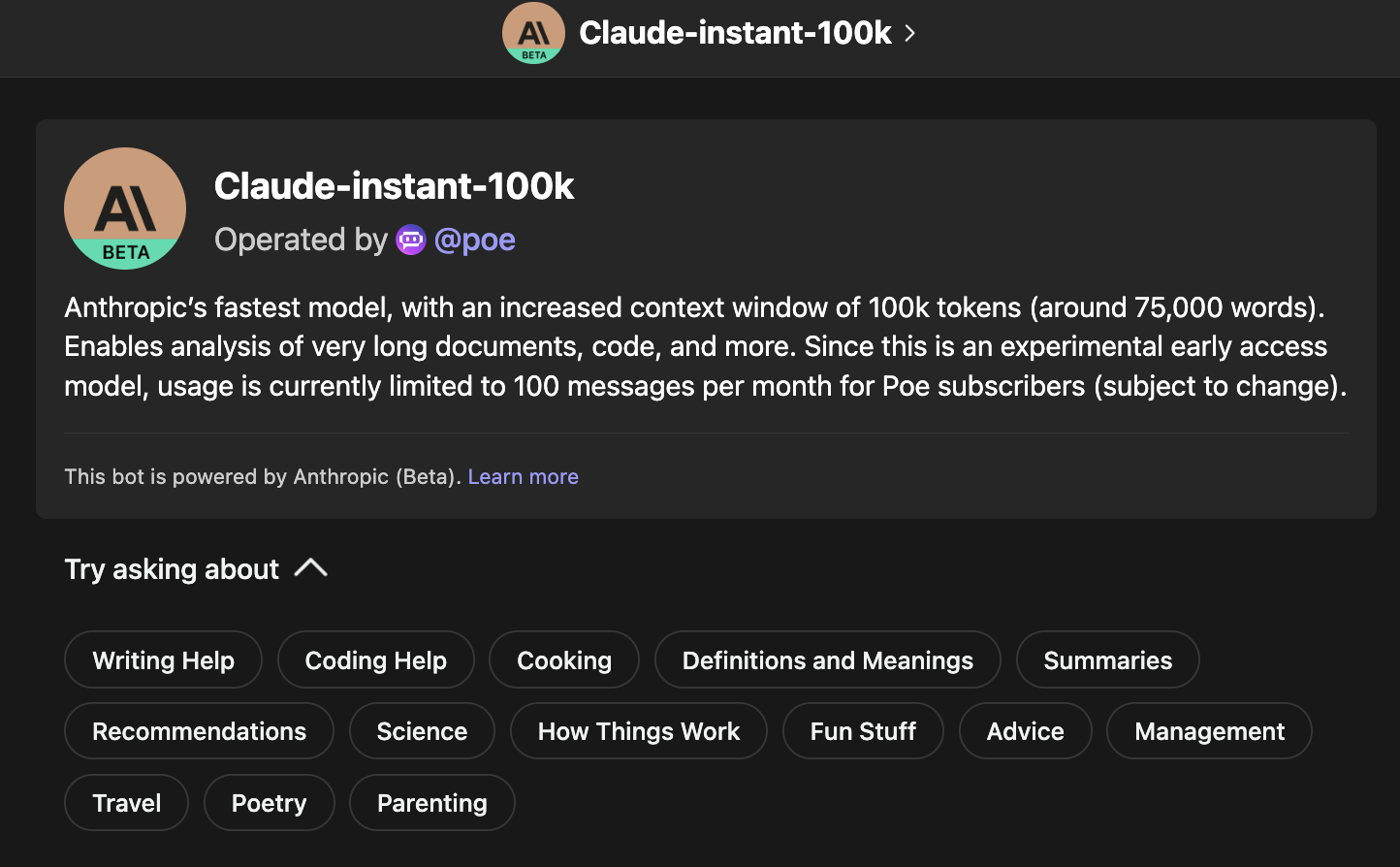 claude-instant-100k details