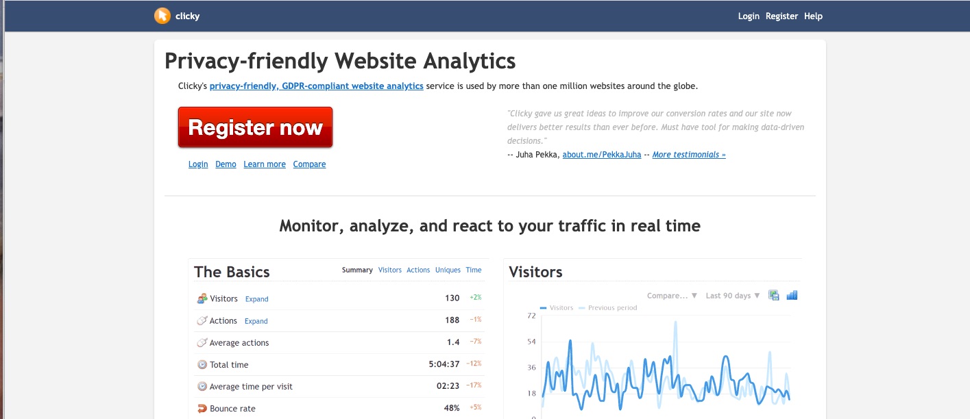 clicky2 6489d89f4947a sej - 10 Great Google Analytics Alternatives