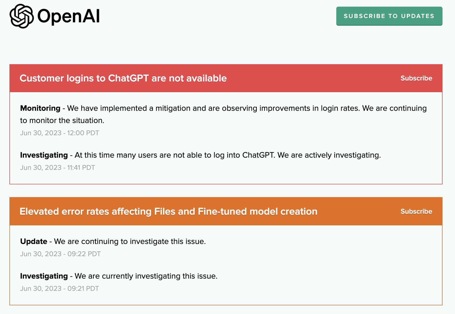 OpenAI تجربه قطع ChatGPT: ورود به سیستم برای همه کاربران در دسترس نیست