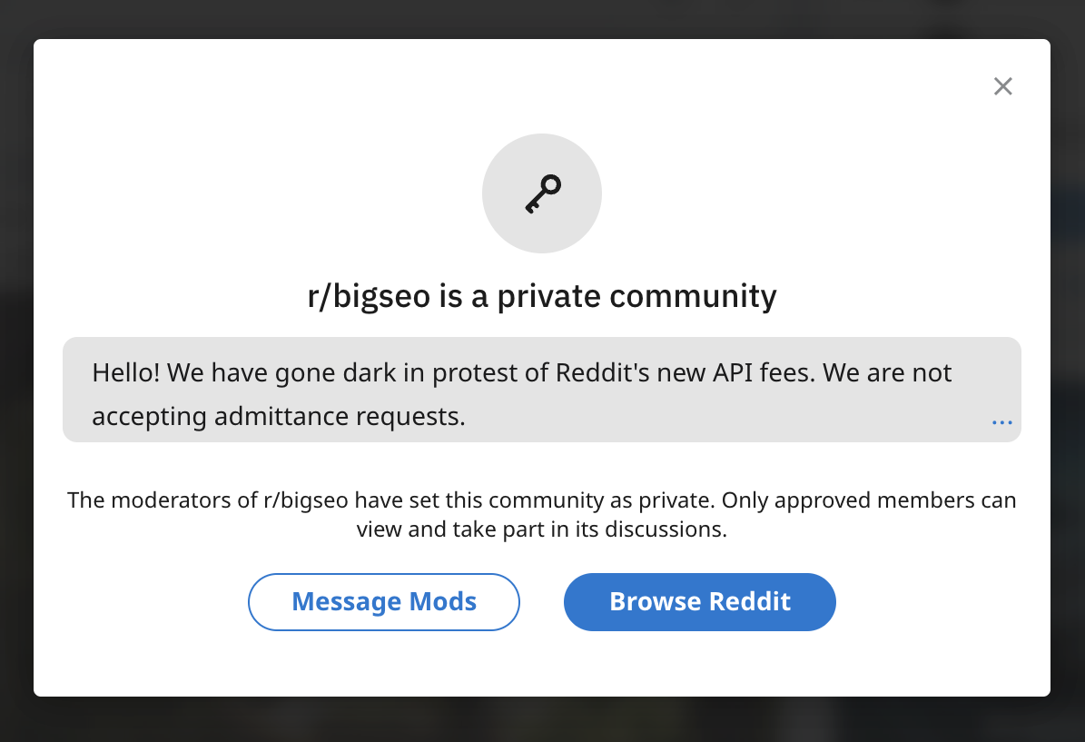 private subreddit