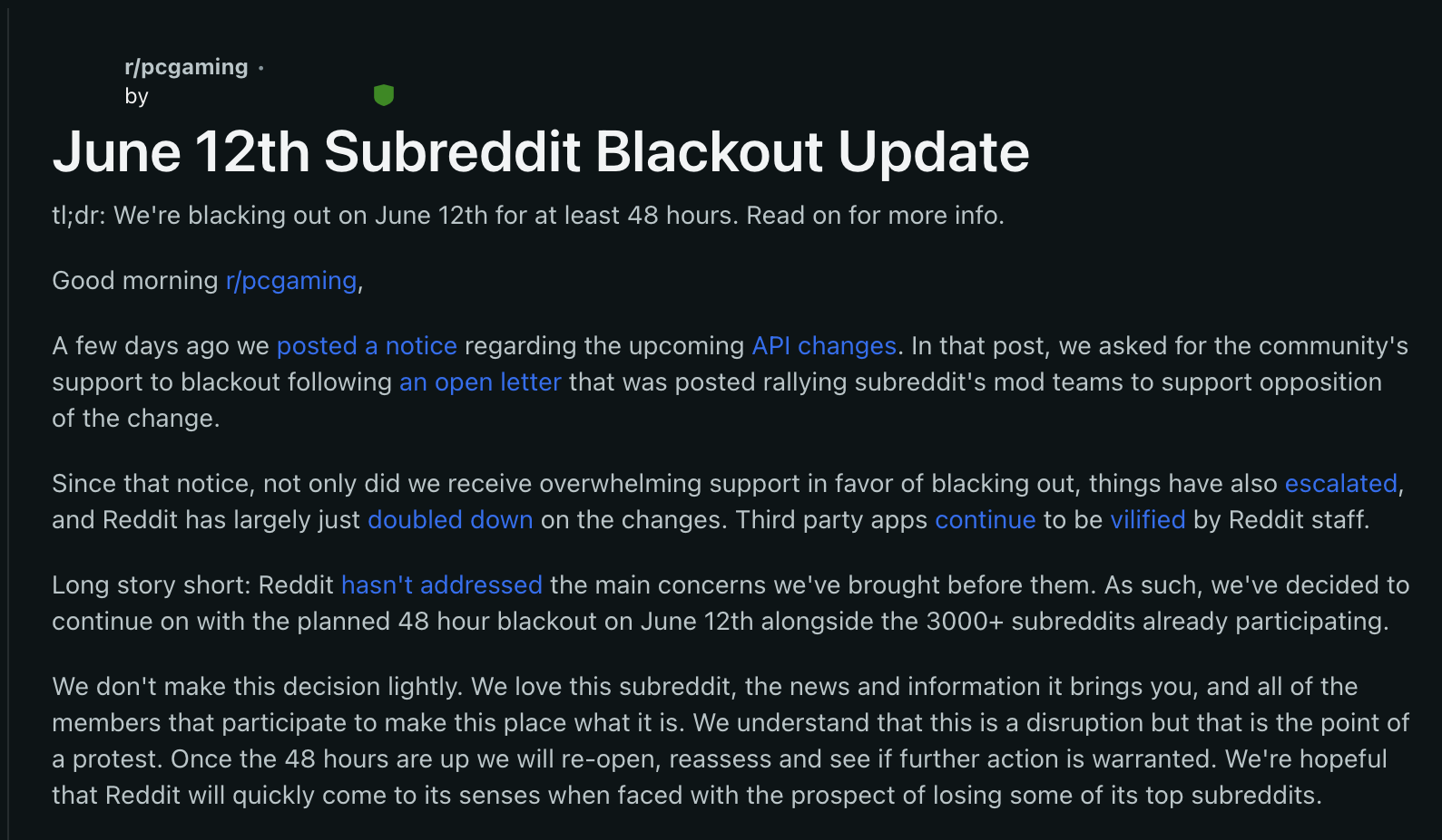Reddit threatened moderators: Subreddits 'cannot remain closed