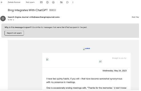 screenshot 2023 06 08 at 10.10.23 am 6481e18938ff4 sej - Gmail Glitch Sending Newsletters To Spam, MailChimp Confirms