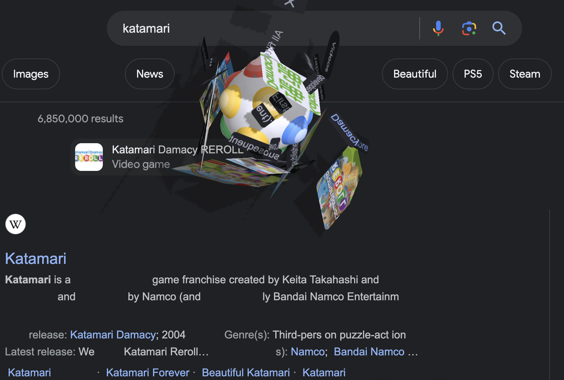 Google&#8217;s Latest Easter Egg: A Katamari Minigame