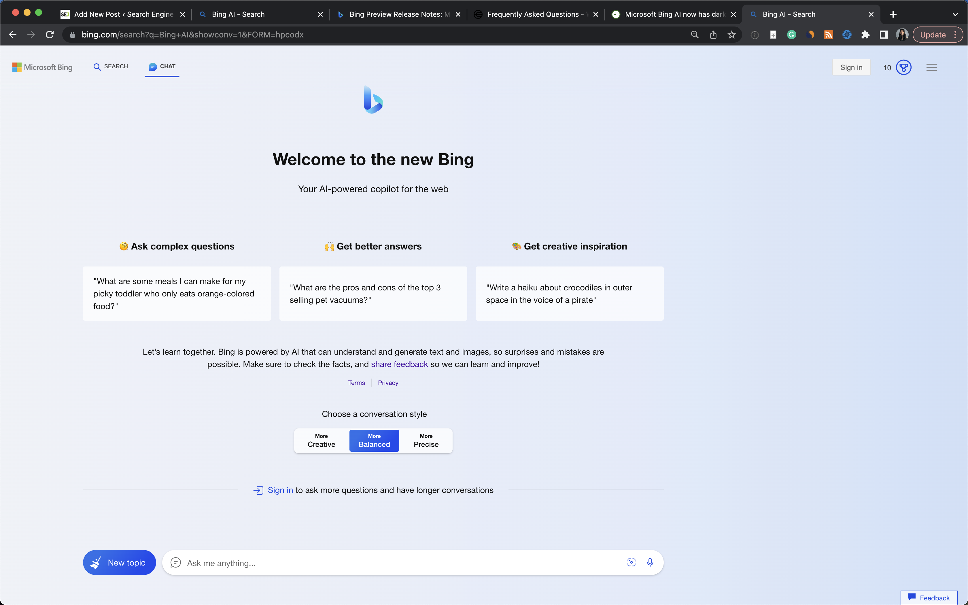 bing ai chatbot google chrome