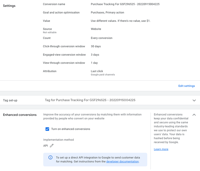 Configuration améliorée des conversions via l