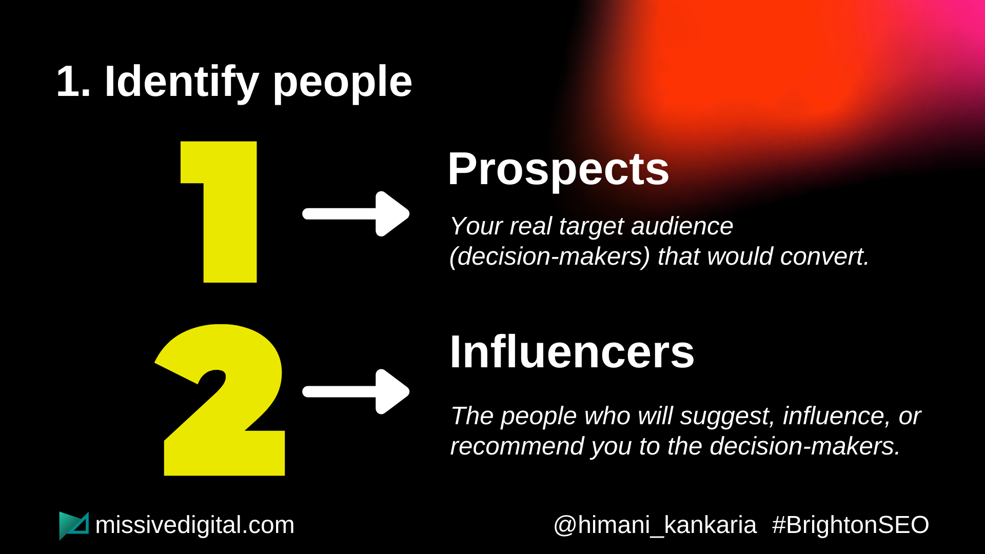 Identify your target audience as Himani Kankaria recommended in her BrightonSEO talk - this can prevent email marketing mistakes that can impact the trust of your emails.