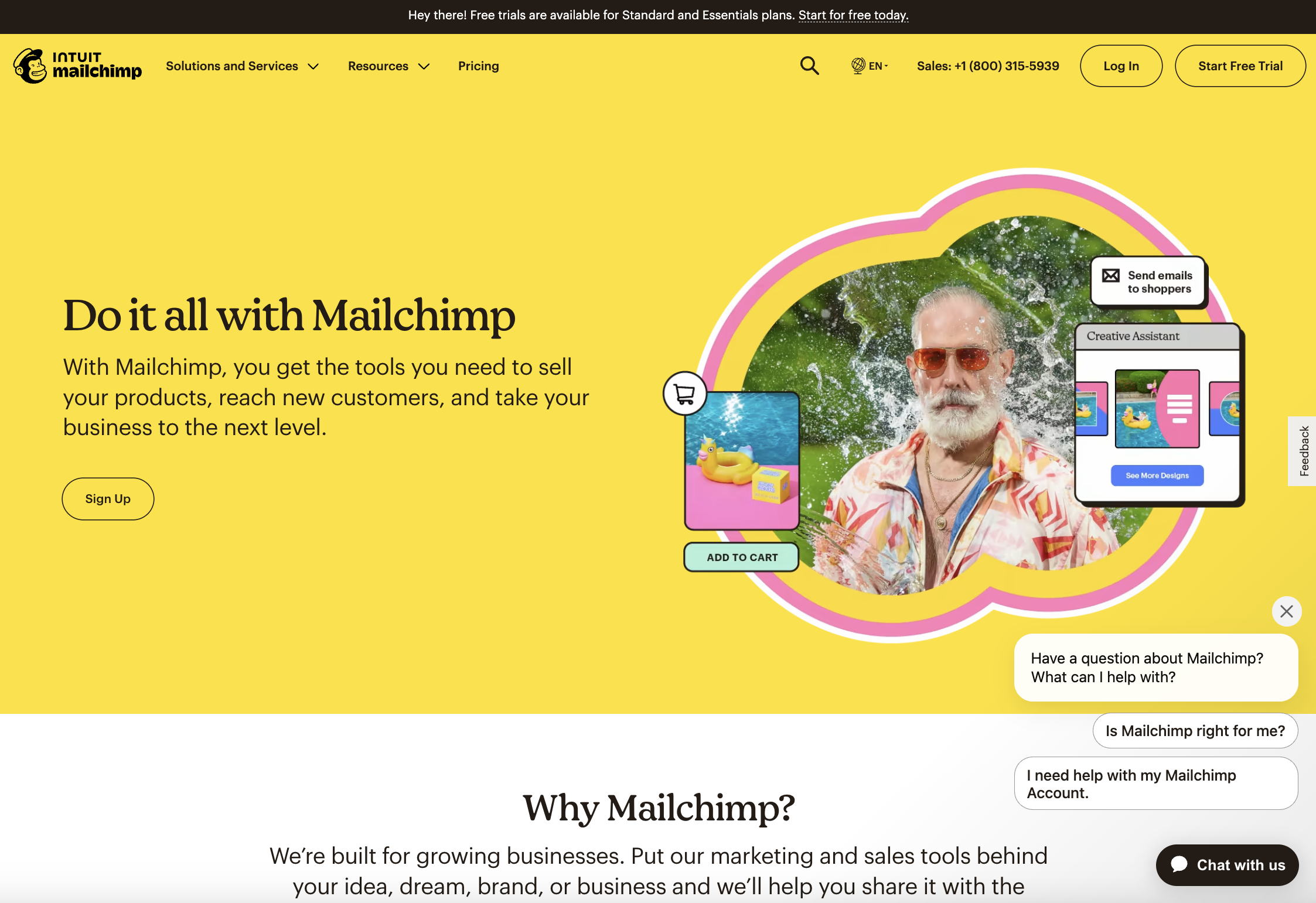 Mailchimp landing page