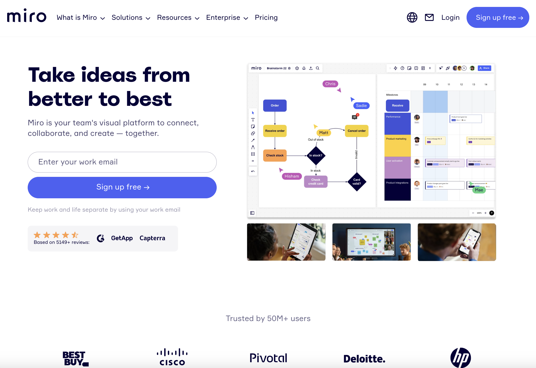 Miro landing page