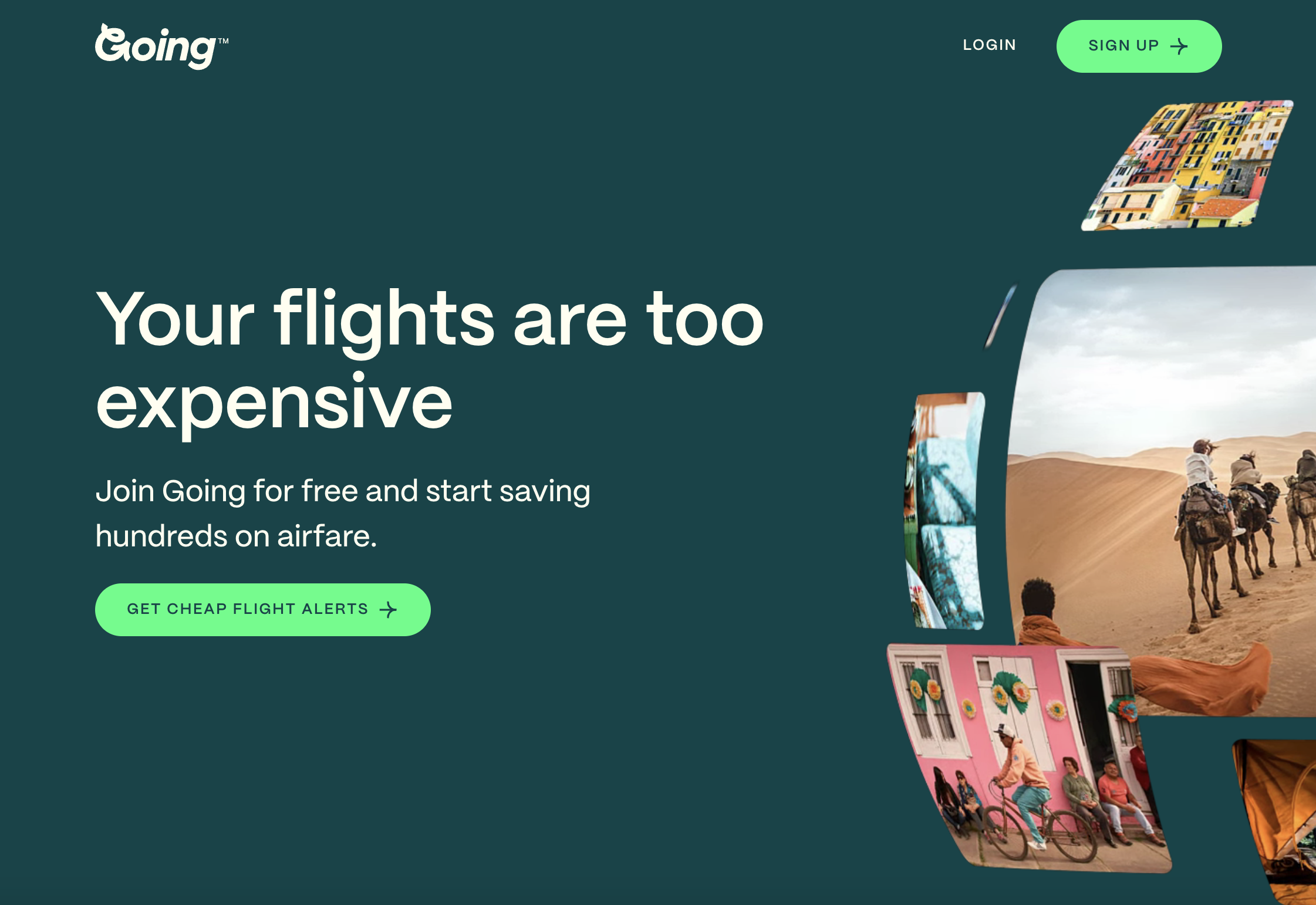 Going landing page